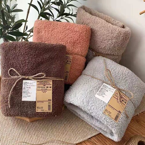 Japanese unprinted towels, absorbent towels, bath towels, Japanese style towels, good solid color bath towels, household bath towels, cross-border supply