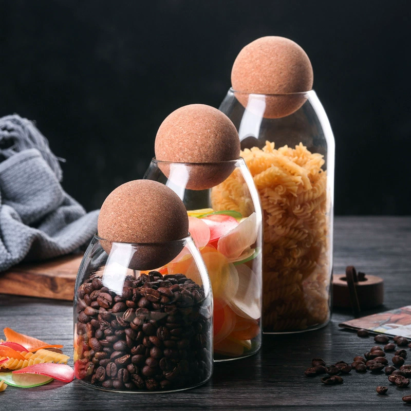 Печатная пробка, чай кофе кофейные зерна кухонные злаки сухофрукты, стеклянный хранитель высокого боросиликатного стекла