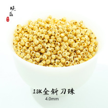镀18k金斜刀散珠diy手链配件手串铜珠子隔珠材料14K金色小金珠包