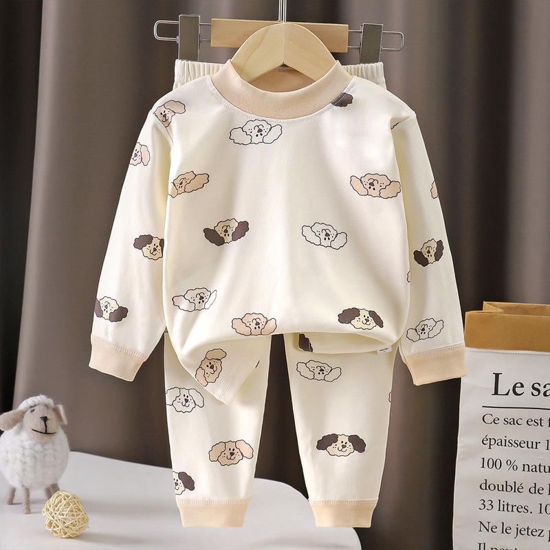 New Children's Autumn Clothing Set, Boys' and Girls' Thermal Underwear Set, Baby Base Layer Underwear, Kids' Cartoon Pajamas