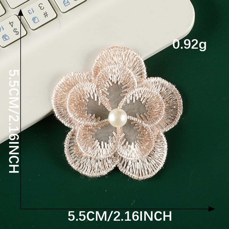 真珠のかわいい漫画のレースの花のレースの刺繍はdiyの手帳の装飾のブローチのヘアピンの髪飾りの補助材料の布を貼ります。|undefined