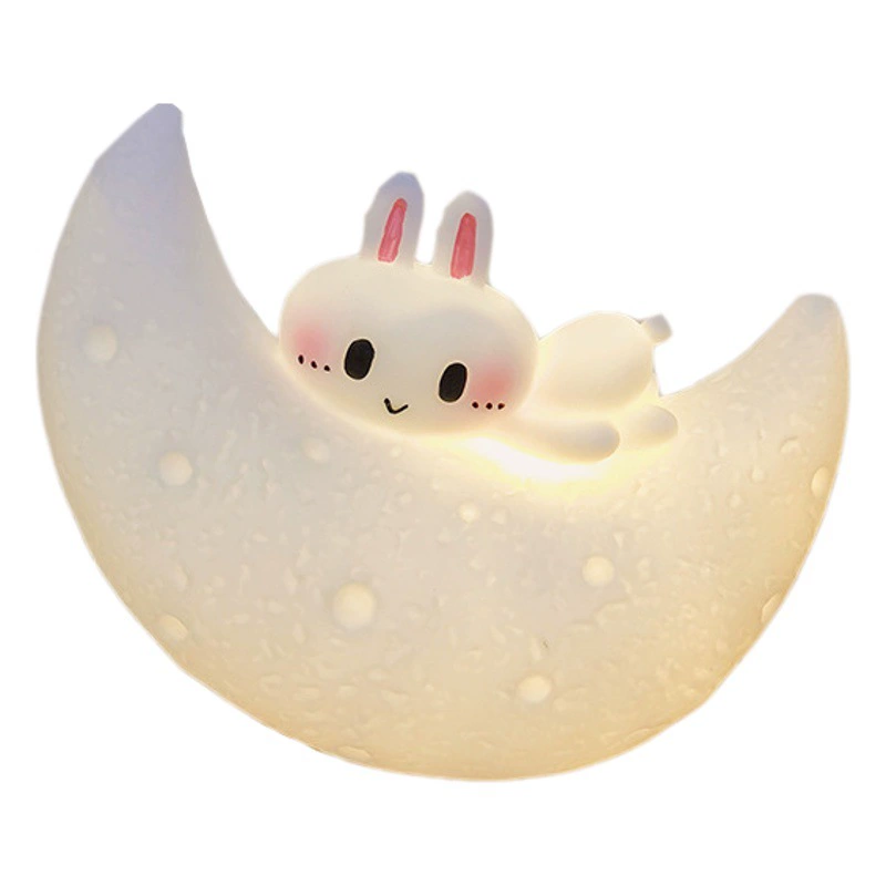 Ins милый мультфильм кролик ночник спальня прикроватная лампа декоративная маленькая настольная лампа оптом креативные студенческие подарки
