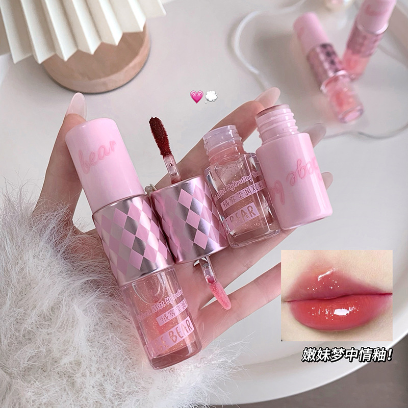 Gege bear Goge bear niebla doble esmalte de labio espejo desnudo otoño invierno blanco impermeable no es fácil de descolorar