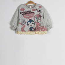 44815# -7 供应外贸库存服装 日本单 儿童 女童 印花套头拉绒卫衣