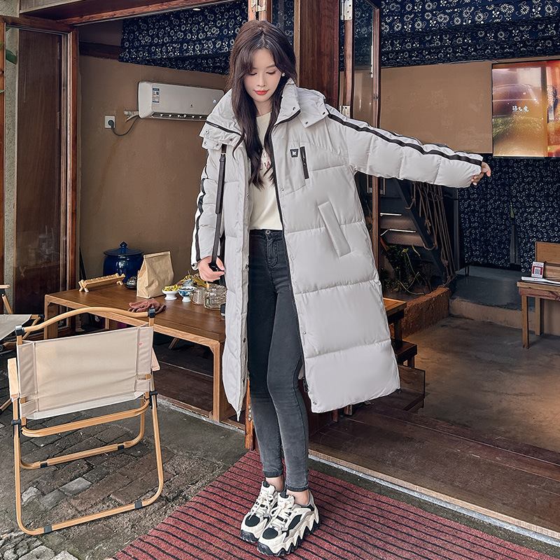 Nuevo invierno plumón de algodón chaqueta de algodón de rodilla de mujer larga chaqueta de algodón coreana suelta nicho chaqueta de algodón gruesa