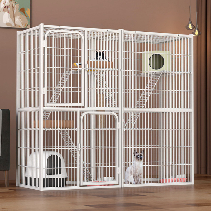 Cat cage villa three-story super large free space cattery large breeding cat house household small cat nest cat climbing frame