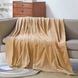 毛毯学生午睡法兰绒空调盖腿珊瑚毯办公室双面绒床单保暖盖毯春夏