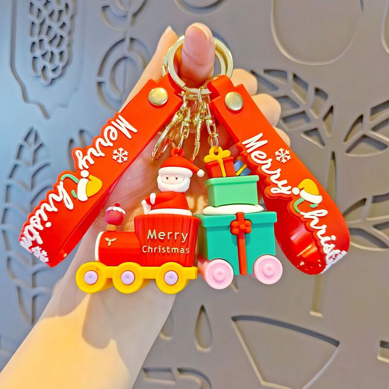 クロスボーダーサンタクロースキーホルダーペンダントクリスマスツリープレゼント雪だるまキーホルダー祝日プレゼントお土産卸売り|undefined