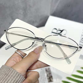 韩版眼镜框女配感可超眼镜度数复古猫眼高级轻金属眼镜防蓝光框架