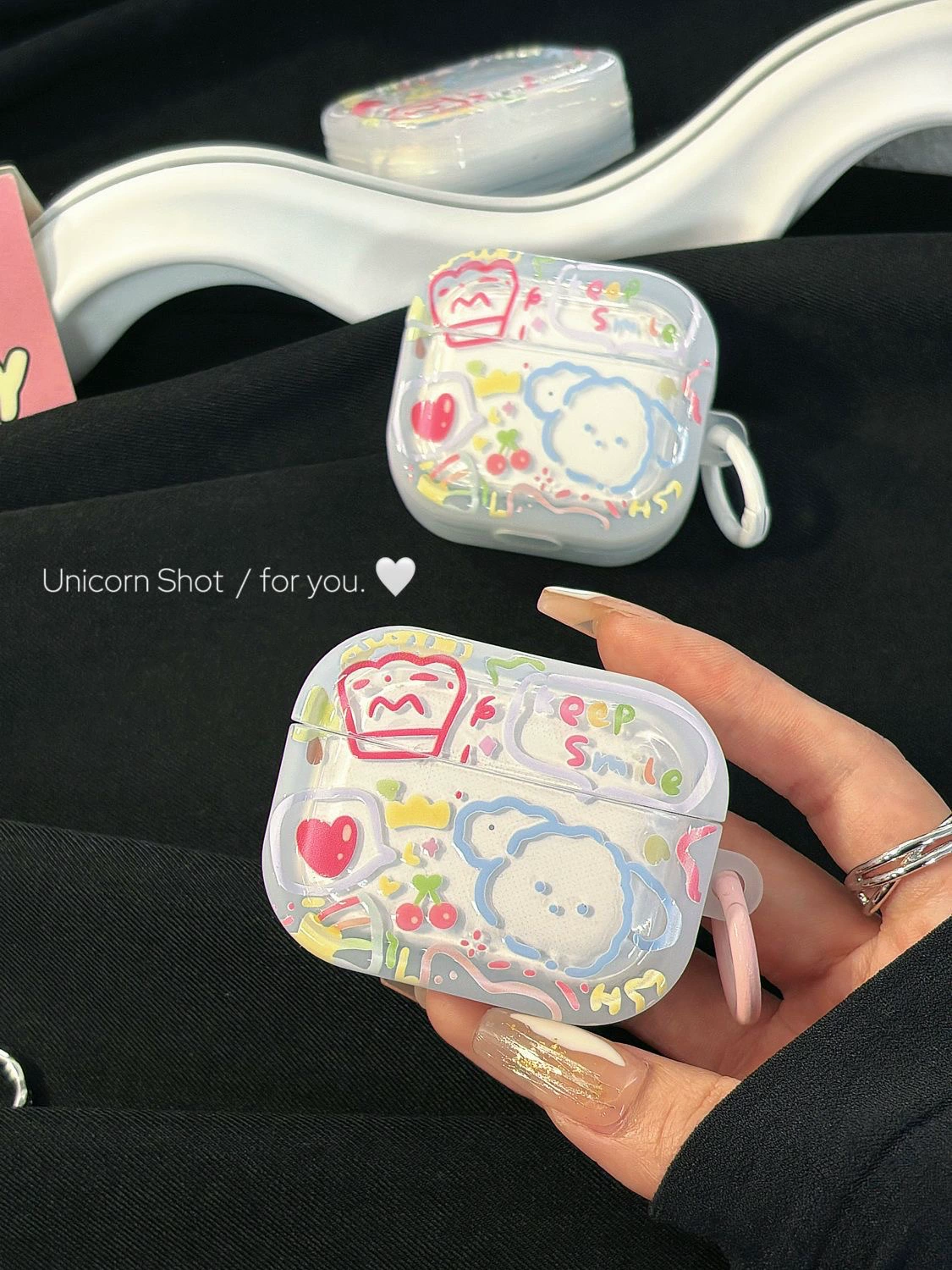 Защитный чехол (Apple AirPods 1/2/3/4/Pro/Pro2/Pro3) — силиконовая накладка в стиле «Line Puppy»