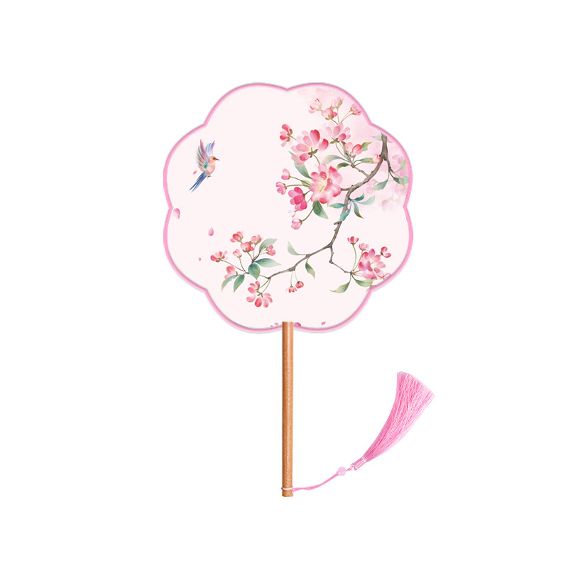 Fan de grupo de verano de estilo chino Han ropa de danza fan de estilo antiguo cheongsam ropa antiguo niños pequeños ventiladores redondos niñas ventiladores de bordilla