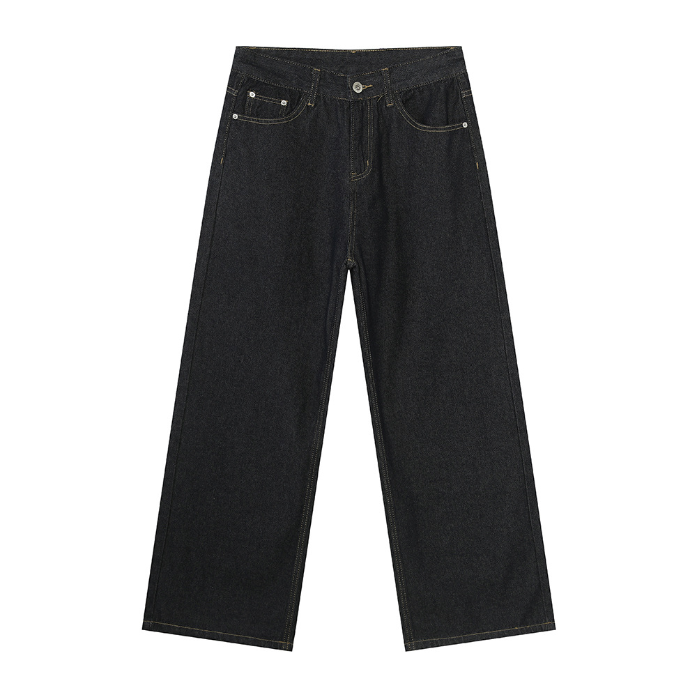 MTLCLOTHES Hombres| Pantalones rectos casuales de vaca limpia, piernas largas, vaqueros rectos de estilo general