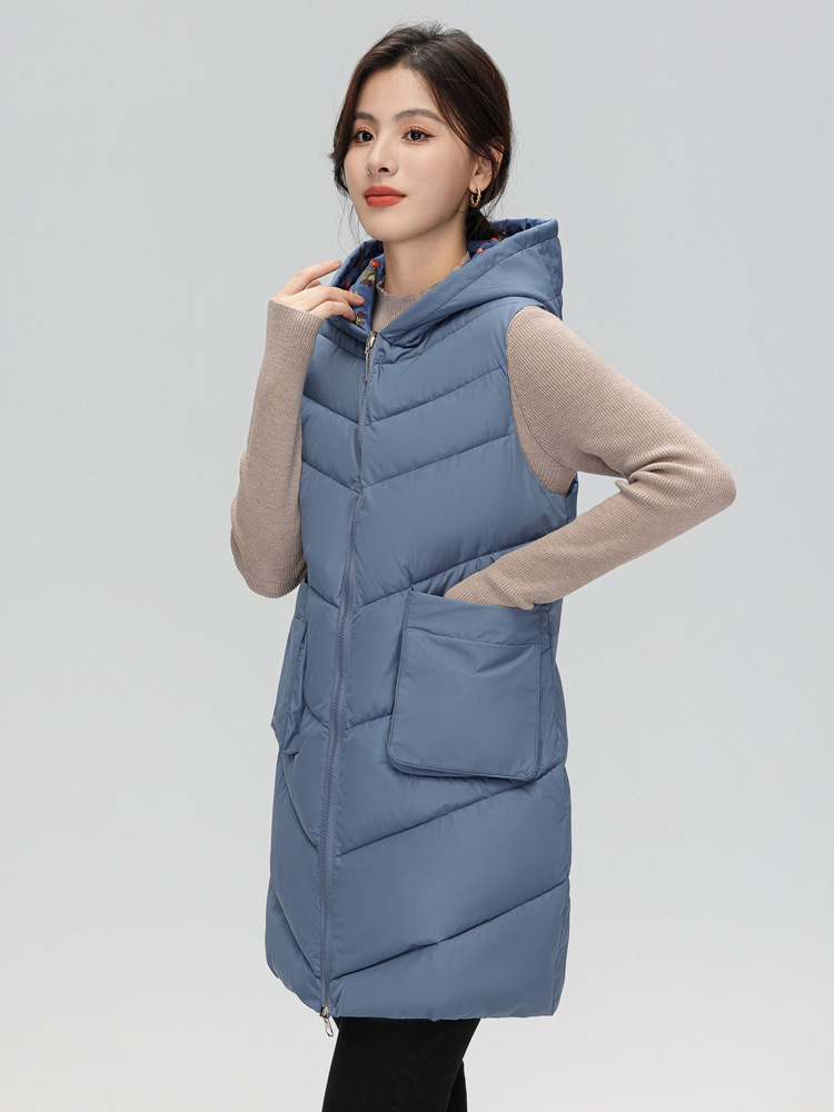 Tragen kapuze baumwolle weste auf beiden seiten zu halten frauen warm in herbst winter, 2023 neue Koreanische version mit verdickt und_voghion.com