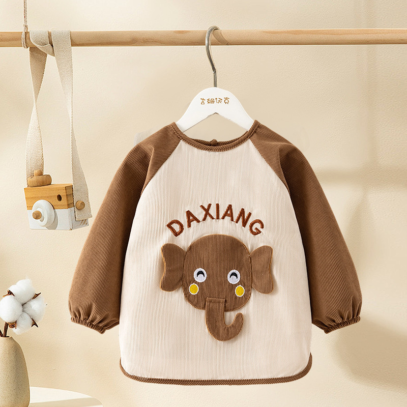 Baby anti-dressing impermeable a prueba de suciedad camisa protector niñas y niños otoño y invierno manga larga lindos camisa