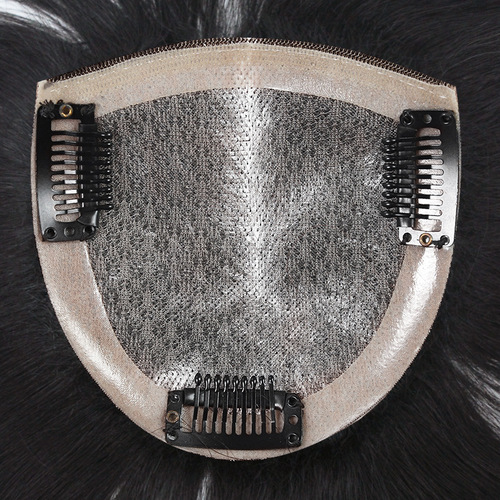 Fully hand-woven wig, head covering white hair, replacement hair piece manufacturer wholesale, realistic and breathable mono net female hair wig piece