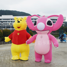 新款充气维尼熊动画卡通人偶服装史迪仔玩偶星级宝贝搞怪