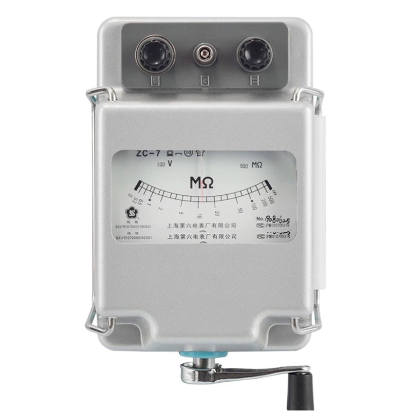Шанхайский шестиметровый завод ZC-7 MEGOHMMETER 1000V 2500v 5000V 10000V Измеритель сопротивления изоляции встряхивающий стол