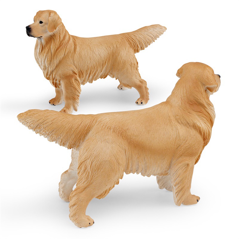 Simulación cognitiva de los niños transfronterizos sólido gran Golden Retriever mascota perro modelo animal decoración de escritorio adornos estáticos