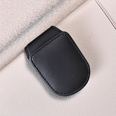 Car glasses frame car multifunctional glasses clip leather car storage box sun visor car sunglasses card holder (Car Glasses Clip/Bill Clip) - black