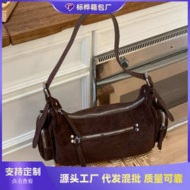 跨境2026春季新款韩版甜美风手提包饺子包质感单肩包高级感斜挎包