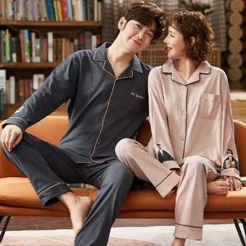 Más tamaño par pijamas manga larga 100% algodón de mediana edad y ancianos papá desgaste del hogar Primavera, otoño e invierno a cuadros desgaste del hogar