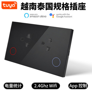 Tuya Wifi Vietnam Thailand Specifications Glass Panel with Power Metering Function 15A Tuya Zigbee Smart