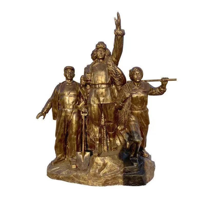 Escultura de figuras en relieve de FRP de cobre fundido Octavo Ejército de Ruta Guerra Resistente contra la Resistencia del Ejército Rojo Gran Marcha Plaza Conmemorativa Plaza Escultura de Plaza