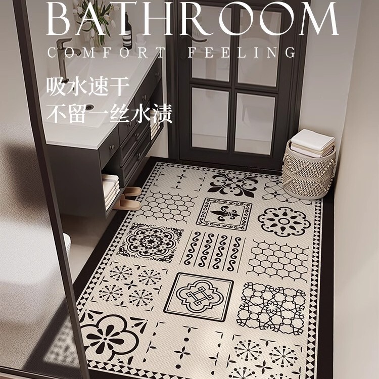 American Bathroom Floor Mats, Bathroom Floor Mats, Water-Absorbent Non-Slip Mats, Sanitary Washbasins, Full Carpets, Entrance Door Mats, Can Be Cut