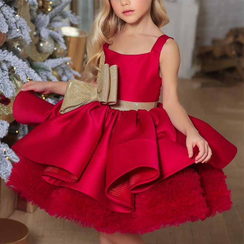 Red children's dress girl's