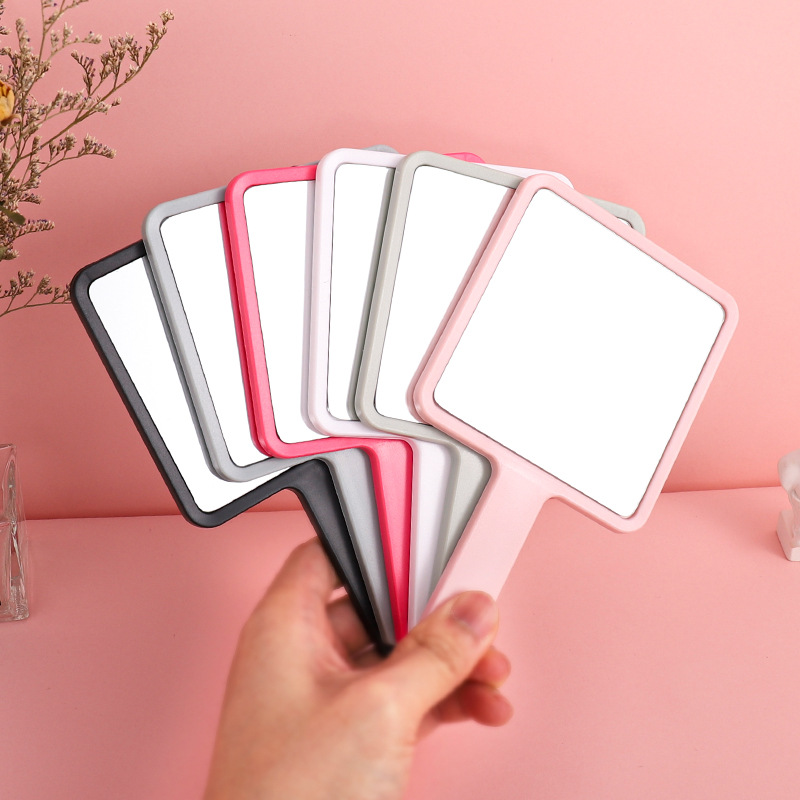 Espejo cuadrado portátil con logo impreso | Mini espejo cosmético de plástico DIY para maquillaje y publicidad