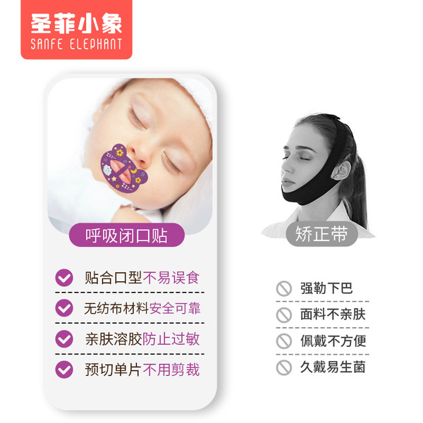 Oral breathing correction sticker