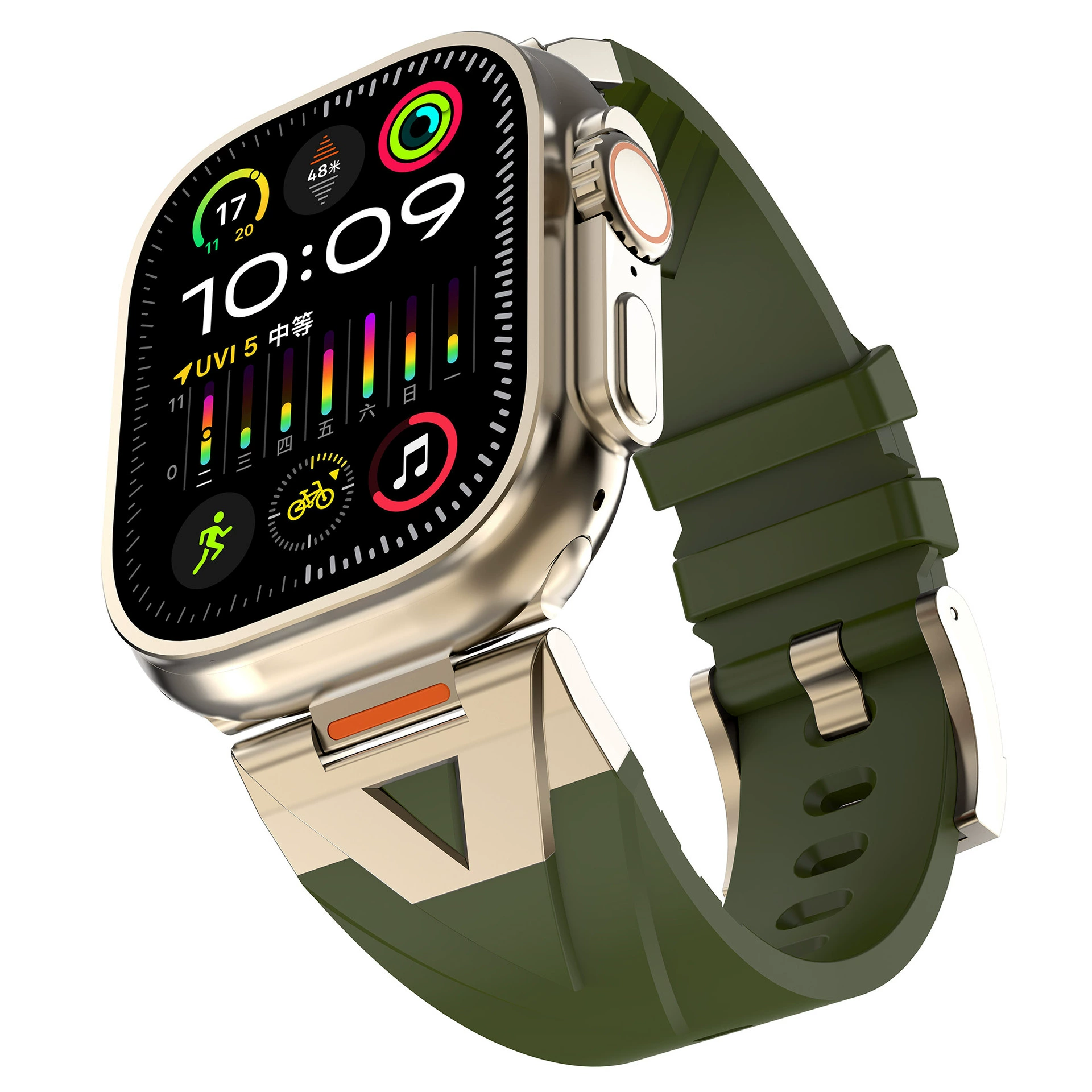 Подходящий ремешок для iwatch 10-го поколения, универсальный ремешок для Apple, ремешок для Apple Watch Commander из металла и силикона