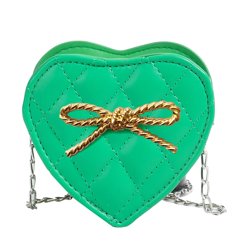 2025 nuevo bolso para niños love bowknot mini bolso de hombro para bebé hilo de bordar rombo bolso de mensajero de cadena para niñas