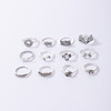 Retro accessory, ring, set, European style, suitable for import, with gem