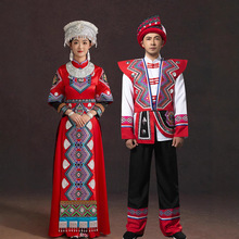 新款土家族服装女成人湘西少数民族服饰男苗族刺绣舞蹈表演服套装