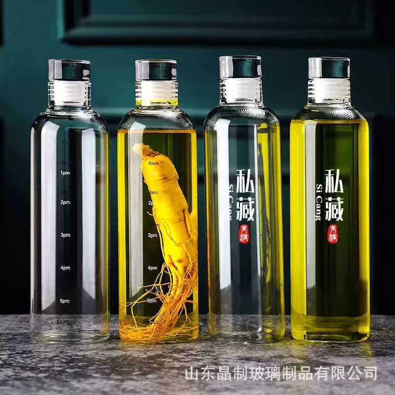 简约玻璃酒瓶密封泡酒瓶透明自酿玻璃空瓶家用珍藏私藏泡酒储酒瓶