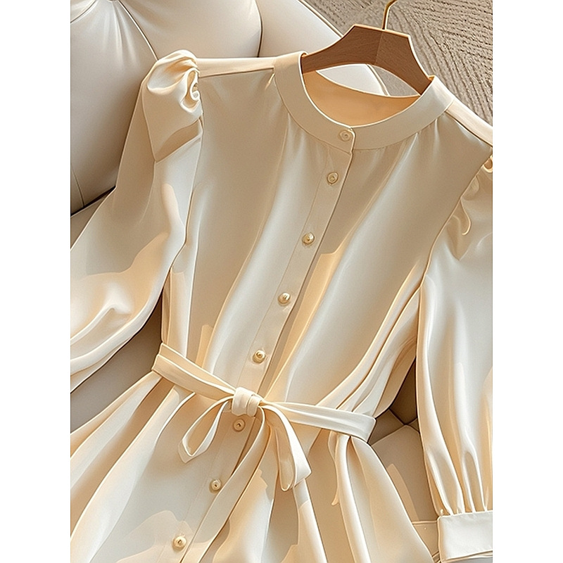 Women's Clothing beautiful milk series gentle and sweet temperament tops are super beautiful apricot long sleeved shirts for women in early autumn_voghion.com