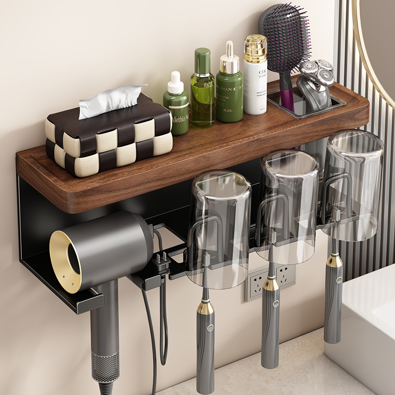 Baño de estilo antiguo estante de sujeción estante de cepillo de dientes sin perforación inodoro lavabo secador de pelo soporte de almacenamiento