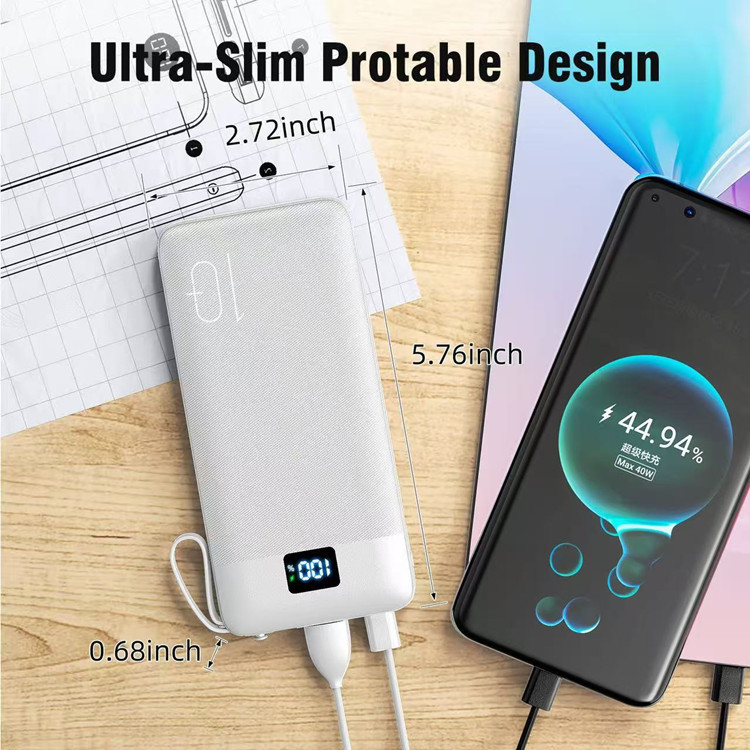 Powerbank mit integriertem Kabel, AC-Stecker, Schnellladung, 10000 mAh, mobile Stromversorgung, Geschenkverpackung, individuelle LOGO-Anpassung