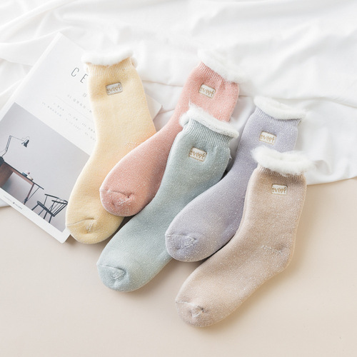 Thick winter ski socks with warm fleece, self-heating, warm winter snow socks