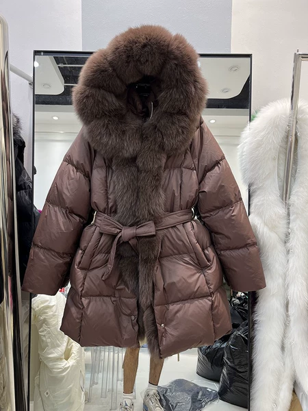 Brown + sunflower fur collar