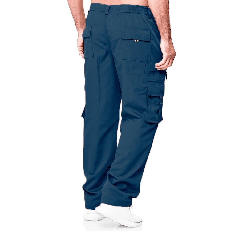 Men's Cargo Pants Multi Pocket Loose Straight Fit Work Trousers_voghion.com