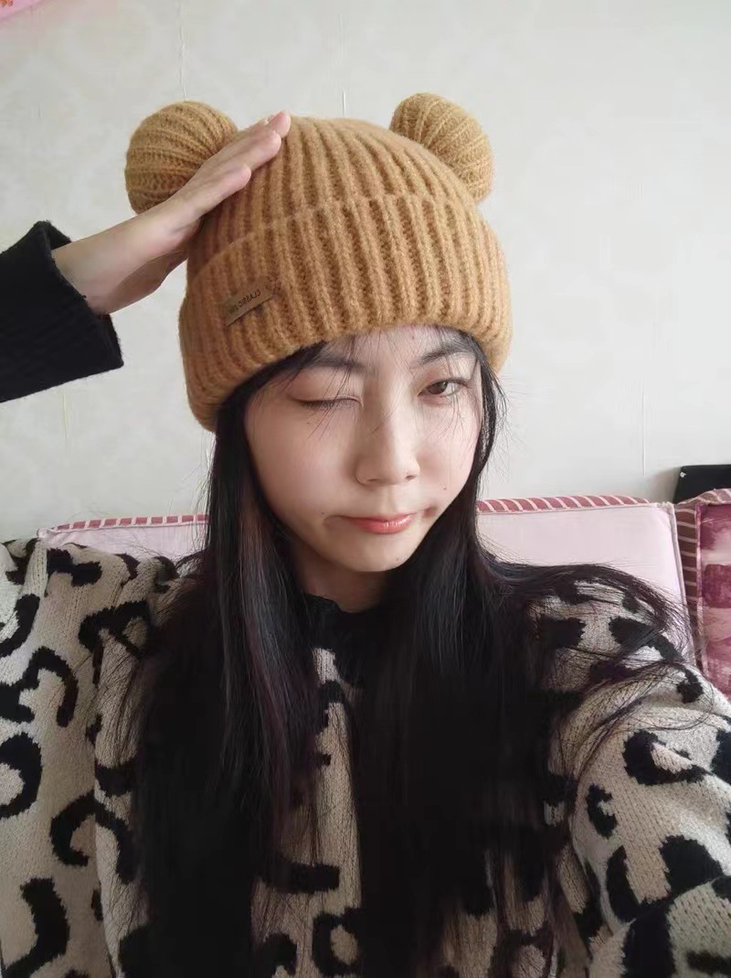 大耳朵翻边帽