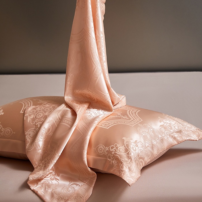 贡缎提花单人枕套一对装2只枕头套枕头套家用枕芯内胆套48x74caω