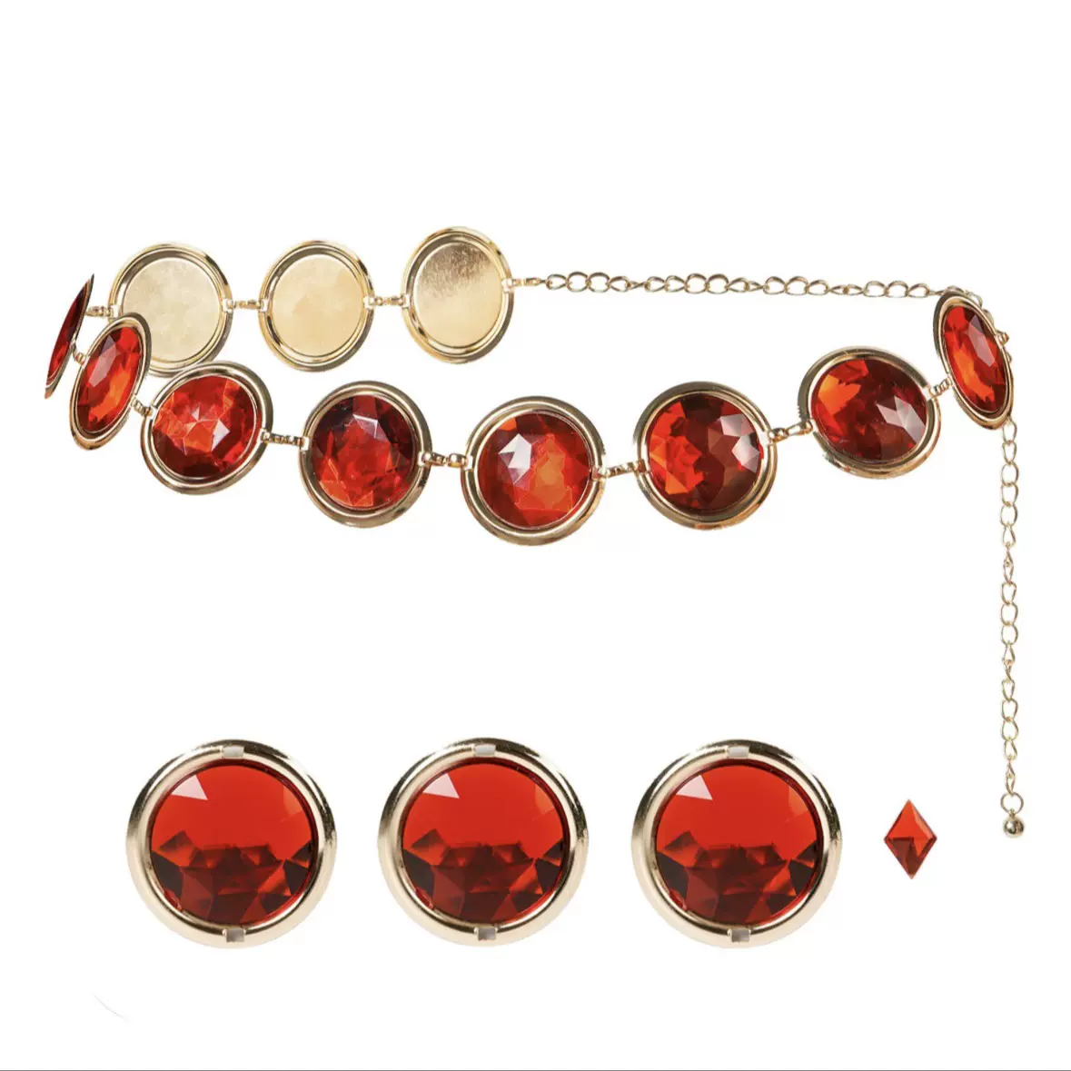 欧美女士红宝石金属腰链女士时尚个性装饰连衣裙牛仔裤束腰配饰