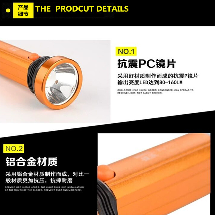 Wholesale LED high-brightness flashlight, rechargeable, multi-purpose, long-range, portable, ultra-bright, small mini tail light for home use and camping