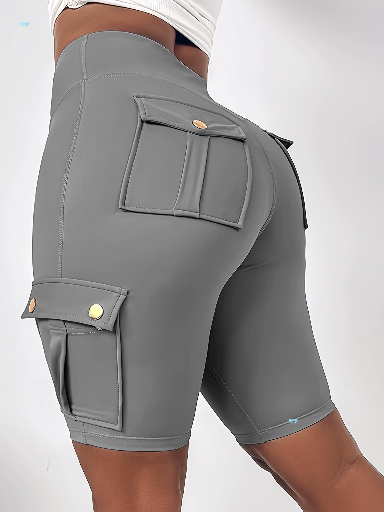 Женские укороченные велосипедные шорты с высокой талией и эффектом лифтинга ягодиц