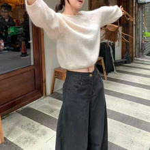 法式格调2.0长袖款 百搭圆领秋冬毛针织衫宽松女2025秋季新款上衣