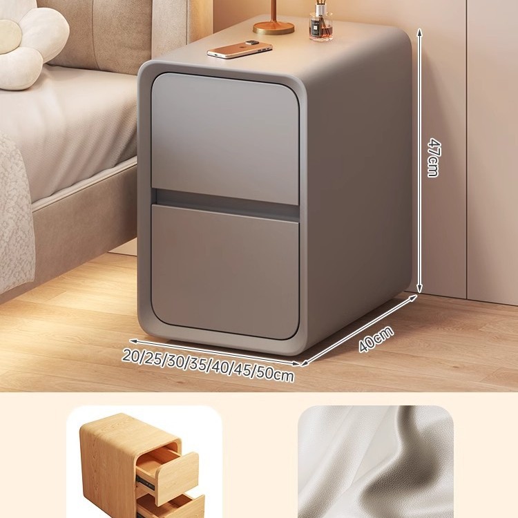 Mesa de cabecera pequeña moderna simple muy estrecha cabina de cabecera viento de crema ultra estrecho 2024 nuevo estante de almacenamiento de mini hendidura