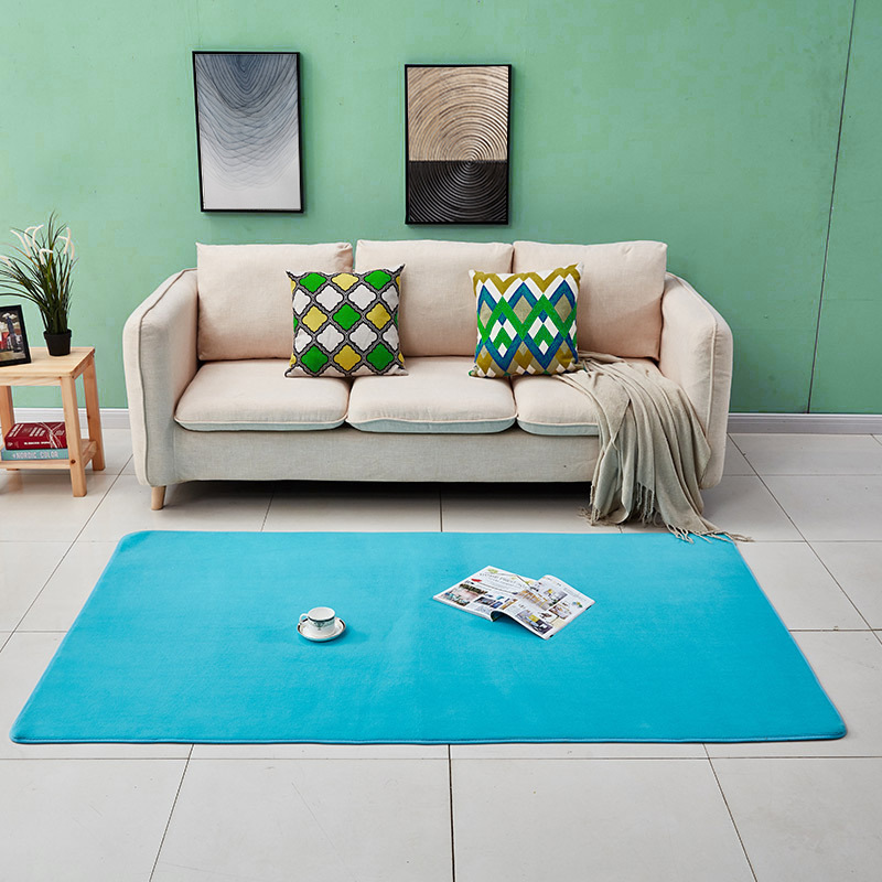 Simple color sólido Alfombra de lana de coral nórdico sala de estar mesa de café estera fresca ins hogar cama manta suave mascota mat
